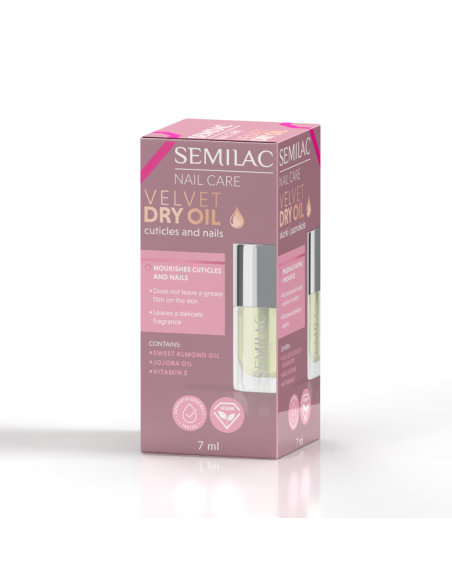 Semilac Velvet Dry Oil para Uñas y Cutículas (7 ml)