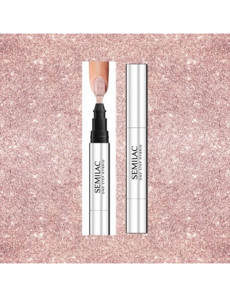 S245 Semilac One Step Hybrid Glitter Pink Beige 3ml
